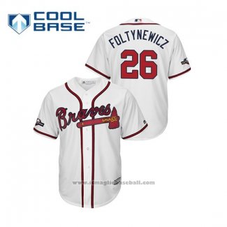 Maglia Baseball Uomo Atlanta Braves Mike Foltynewicz 2019 Postseason Cool Base Bianco