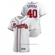 Maglia Baseball Uomo Atlanta Braves Mike Soroka Autentico Bianco