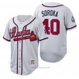 Maglia Baseball Uomo Atlanta Braves Mike Soroka Cooperstown Collection Autentico Bianco