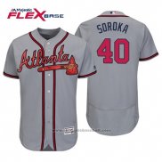 Maglia Baseball Uomo Atlanta Braves Mike Soroka Flex Base Autentico Collezione Road 2019 Grigio