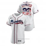 Maglia Baseball Uomo Atlanta Braves Nick Markakis 2020 Stars & Stripes 4th of July Bianco