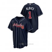 Maglia Baseball Uomo Atlanta Braves Ozzie Albies 2020 Replica Alternato Blu