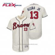 Maglia Baseball Uomo Atlanta Braves Ronald Acuna Jr. 2020 Replica Alternato Crema