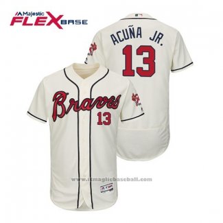 Maglia Baseball Uomo Atlanta Braves Ronald Acuna Jr. Cool Base Road 2019 Grigio