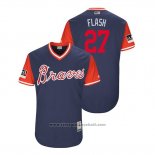 Maglia Baseball Uomo Atlanta Braves Ryan Flaherty 2018 LLWS Players Weekend Flash Blu