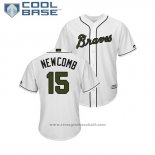 Maglia Baseball Uomo Atlanta Braves Sean Newcomb 2018 Memorial Day Cool Base Bianco