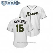 Maglia Baseball Uomo Atlanta Braves Sean Newcomb 2018 Memorial Day Cool Base Bianco