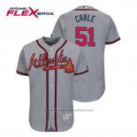 Maglia Baseball Uomo Atlanta Braves Shane Carle Flex Base Autentico Collezione Road 2019 Grigio