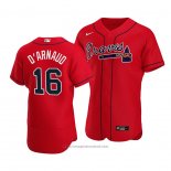 Maglia Baseball Uomo Atlanta Braves Travis D'arnaud Alternato Autentico Rosso