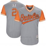 Maglia Baseball Uomo Baltimore Orioles 2017 Little League World Series 2 J.j. Hardy Grigio