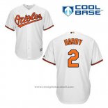 Maglia Baseball Uomo Baltimore Orioles 2 J.j. Hardy Bianco Home Cool Base