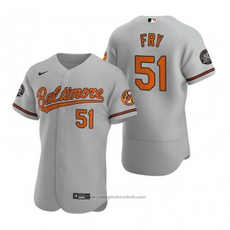 Maglia Baseball Uomo Baltimore Orioles Paul Fry Autentico Grigio