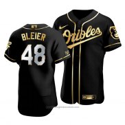 Maglia Baseball Uomo Baltimore Orioles Richard Bleier Golden Edition Autentico Nero