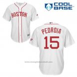 Maglia Baseball Uomo Boston Red Sox 15 Dustin Pedroia Bianco Cool Base