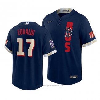 Maglia Baseball Uomo Boston Red Sox Nathan Eovaldi 2021 All Star Replica Blu