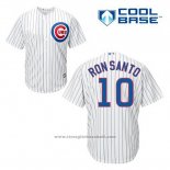 Maglia Baseball Uomo Chicago Cubs 10 Ron Santo Bianco Home Cool Base