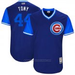 Maglia Baseball Uomo Chicago Cubs 2017 Little League World Series 44 Anthony Rizzo Blu