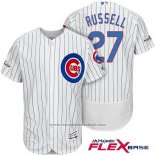 Maglia Baseball Uomo Chicago Cubs 2017 Postseason 27 Addison Russell Bianco Flex Base
