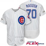 Maglia Baseball Uomo Chicago Cubs 2017 Postseason 70 Joe Maddon Bianco Flex Base