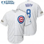 Maglia Baseball Uomo Chicago Cubs 2017 Postseason 8 Ian Happ Bianco Cool Base