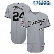 Maglia Baseball Uomo Chicago Cubs 24 Joe Crojoe Grigio Cool Base