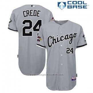 Maglia Baseball Uomo Chicago Cubs 24 Joe Crojoe Grigio Cool Base