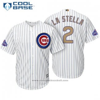 Maglia Baseball Uomo Chicago Cubs 2 Tommy La Stella Bianco Or Cool Base