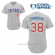 Maglia Baseball Uomo Chicago Cubs 38 Carlos Zambrano Grigio Cool Base