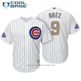 Maglia Baseball Uomo Chicago Cubs 9 Javier Baez Bianco Or Cool Base