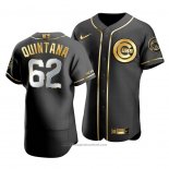 Maglia Baseball Uomo Chicago Cubs Jose Quintana Golden Edition Autentico Nero