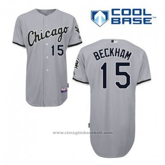 Maglia Baseball Uomo Chicago White Sox 15 Gordon Beckham Grigio Cool Base