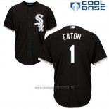 Maglia Baseball Uomo Chicago White Sox 1 Adam Eaton Nero Autentico Collection Cool Base