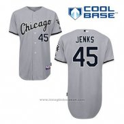 Maglia Baseball Uomo Chicago White Sox 45 Bobby Jenks Grigio Cool Base