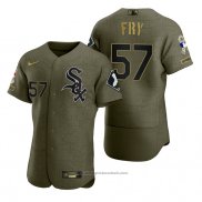 Maglia Baseball Uomo Chicago White Sox Jace Fry Camouflage Digitale Verde 2021 Salute To Service