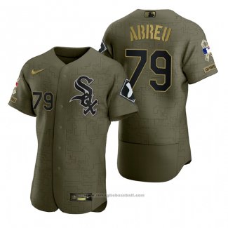 Maglia Baseball Uomo Chicago White Sox Jose Abreu Camouflage Digitale Verde 2021 Salute To Service