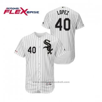 Maglia Baseball Uomo Chicago White Sox Reynaldo Lopez Flex Base Bianco Nero
