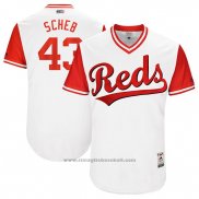 Maglia Baseball Uomo Cincinnati Reds 2017 Little League World Series 43 Scott Schebler Bianco