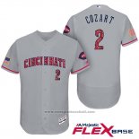 Maglia Baseball Uomo Cincinnati Reds 2017 Stelle E Strisce 2 Zack Cozart Grigio Flex Base