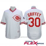 Maglia Baseball Uomo Cincinnati Reds 30 Ken Griffey Jr Autentico Collection Flex Base Bianco