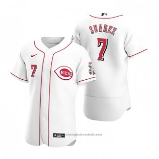 Maglia Baseball Uomo Cincinnati Reds Eugenio Suarez Autentico 2020 Primera Bianco