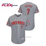 Maglia Baseball Uomo Cincinnati Reds Eugenio Suarez Flex Base Grigio