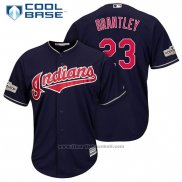 Maglia Baseball Uomo Cleveland Indians 2017 Postseason 23 Michael Brantley Blu Cool Base