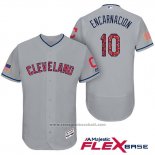 Maglia Baseball Uomo Cleveland Indians 2017 Stelle e Strisce Edwin Encarnacion Grigio Flex Base