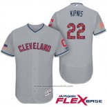 Maglia Baseball Uomo Cleveland Indians 2017 Stelle e Strisce Jason Kipnis Grigio Flex Base