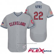 Maglia Baseball Uomo Cleveland Indians 2017 Stelle e Strisce Jason Kipnis Grigio Flex Base