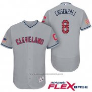 Maglia Baseball Uomo Cleveland Indians 2017 Stelle e Strisce Lonnie Chisenhall Grigio Flex Base