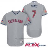 Maglia Baseball Uomo Cleveland Indians 2017 Stelle e Strisce Yan Gomes Grigio Flex Base