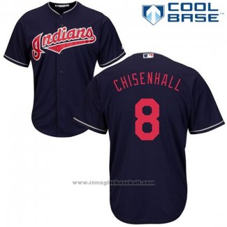 Maglia Baseball Uomo Cleveland Indians 8 Lonnie Chisenhall Blu Cool Base