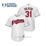 Maglia Baseball Uomo Cleveland Indians Danny Salazar 2019 All Star Patch Cool Base Bianco