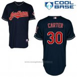 Maglia Baseball Uomo Cleveland Indians Joe Carter 30 Blu Alternato Cool Base